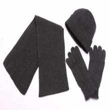 Moda Whosale personalizado Hermoso invierno jacquard tejer fantasía bufanda de invierno mujeres sombrero bufanda guantes conjuntos